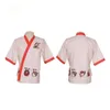 Sushi Costume Camicia bianca Giacca da cuoco da uomo in stile giapponese Ristorante Profial Giacca da cucina Hotel Uomo Donna Chef uniforme T7yv #