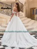 Angelika Élégante robes de mariée à l'épaule A-Line Sweetheart Lace Appliques Tulle Butt Vestidos de Novia Drop Ship O0GN #