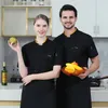 Männer schwarz Chef Jacke Sommer Chef Mantel Kurzarm Apr Chef Chef Uniform Restaurant Hotel Küche Kochen Kleidung womenCustom g4ej #