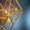 Ljusstakare metall ljusstake geometrisk hållare hängande lätt kandelabra stativ för bordets mittstycken bröllopsfest