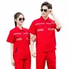 2023 Pure Cott Lente Zomer Laspak Reflecterende Werkkleding Mannen Vrouwen Uniform Hi Vis Reparatie Workshop Monteur Overall L27o #