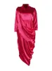 Satin Lg Dr Slim Elegante Frau Schöne Abend Dres V-ausschnitt Sexy Dr Plus Größe Frühling Damen Kleidung Freies Schiff K4ab #