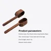 Scoops de café 2pcs à la maison noire noix à mesurer la cuillère cuisine longue et courte poignée en bois