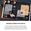 Storage Bottles 7 Pcs Moon Phase Wooden Stamp DIY Stampers Vintage Decor Decorative Stamps