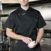 Hotel Kitchen Chef Jacket Restaurante Respirável Cook Uniform Catering Fina Manga Curta Padaria Double-breast Homens Garçom Macacões n7Qc #