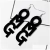 Stud Creative Lettres géométriques Charmes Acrylique Feuille d'acide acétique Oreille Vintage Omg Déclaration Longues Boucles d'oreilles pour la livraison Bijoux Dhjom