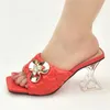 African Women Party Pumps Decorated with Rhinestone Shoes for Wedding Ladies and Sandals Size 43 240329