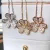 Brand de créateur van Luck Collier de trèfle en diamant complet à la mode