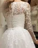 Urban Sexy Dresses Gorgeous Round Neck Long Sleeves Fluffy Mopping Wedding Luxury Beautiful Ball Gowns Robe Appliques Lace Bride 2023 yq240329