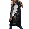 Giacca trapuntata con maniche invernali Giacca calda Parka Cappotti trapuntati con cappuccio da donna Lucido addensare Piumini Cott Capispalla h6o9 #