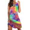 Vrouwen Print Zomer Korte Dr Strand Dr Voor Vrouw Bloemen Ronde Hals Sundr Sleevel Casual Losse Tank Dr 72jq #