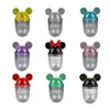 9 couleurs Petits gobelets d'oreilles de souris en acrylique de 12 oz avec couvercle en plastique transparent avec paille pour enfants, fêtes d'enfants, double paroi 238 m