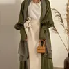 Etnik Kıyafet Müslüman Abaya Kadın Kaftan Abayas Gowns Dubai Arap İpek Saten Kimono hırka 2024 Eid Mubarak İslam