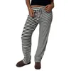 Women's Pants Women Loose Striped Pajama Drawstring Elastic Waist Trousers Lounge Joggers Yoga Bottoms Casual Sweatpants