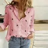 Camicie bianche gialle per il tempo libero Cardigan con risvolto con bottoni Top Lady Camicia oversize a maniche lunghe allentata Camicette da donna Autunno Blusas Mujer 240322