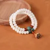 Strand Bodhi Root Bracelet Women's Buddha Beads Play Abacus Holding Lotus Seed