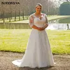 RODDRSYA PLUS SIZE WEDDAND DRES 3/4 SELEVE FESTIDO DE NOVIA CLASSIC V DEIC BRIDAL FOR FOR Women Lace Up Custom Made I4QI#