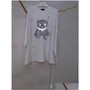 T-shirt da uomo Manica lunga da uomo Stampa orso riflettente We11Done T Shirt Uomo Donna Alta qualità lavata vecchia maglietta vintage Drop Delive Dhp4H