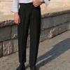 Herrbyxor 2024 brittisk stil Autumn Högkvalitativ solid Business Suit Män Formal Wear Office Byxor Straight T320