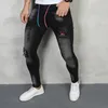 Nieuwe Mannen Hoge Kwaliteit Luxe Merk Jeans Koreaanse Fi Skinny Designer Kleding gescheurd gat Hiphop klassieke Designer casual broek Z77q #