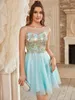 Misshow Summer Mini Beach Lace Dr For Women Sexig illusi Tulle Short Female Dres för Evening Prom Party Vestidos Curto G40C#
