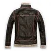 Herren Leder Kunstleder Leon S Kennedy Motorrad Kunstlederjacke Herren Winter Fleece Plüsch Fahrerjacke Windjacken Mantel aus synthetischer Lammwolle Braun 240330