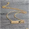 Pendant Necklaces Personality Mama Bear Bar Jewellry With One Two Three Little Bears Engraved Simple Chain For Drop Delivery Jewelry P Dhyew