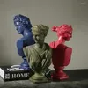 Figurine decorative Statua del David Decorazioni per la casa Scultura Testa di carattere nordico Soggiorno Modello Ufficio Artigianato in resina Accessori decorativi