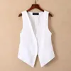 Lös solid färg sommar ny Vest Tank Top Korean Versi Slim Casual Suit Jacket Coat Profial kvinnlig ärm WaistCoat D28X#