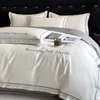 High End Luksusowy długi zszywek bawełniany czteroczęściowy zestaw, wszystkie bawełniane bawełniane arkusze 100 łóżek, kołdry, arkusze łóżka, 2024 Nowa pościel
