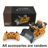 2.4G Remote Control Charging Alloy Crawler-type Heavy-duty Bulldozer with Lighting and Sound Effect, Lifting Engineering Model Children's Toys Christmas