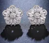 Stud Earrings 2024 Luxury Marquise Flower For Women With Fashion Zircon Wedding Earings Anniversary Gift Jewelry