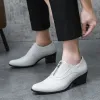 Schuhe klassische stilvolle Leder Oxfords Schuhe Männer elegantes Zipper Freizeitschuhe High Heels Männer 2023 Neue Pointy Business Work Herren Schuhe