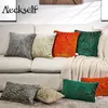 Kudde Aeckself Luxury Cut Velvet Stripe Cover Home Decor Throw Case Pudow Case For Couch Living Room Sovrum