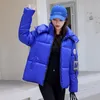 2023 Nuevo coreano Fi corto invierno acolchado abrigo mujeres Parkas brillante abajo Cott chaqueta con capucha Parka caliente mujer Casual Outwear f51K #