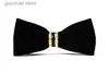 Bow Ties Fashion Man Wedding New Best Man Korean Version av Canary Corduroy Bow Suede med Diamond smal version av Bow Tie Y240329