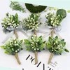 Lovegrace Grass Green Wedding Corsages et Boutniere Bride Groom Decor Decor Green Feuilles de chanvre Brooch Fr Bouquet Fr Bouquet 5965 #