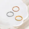 Cluster Rings Light Luxury Titanium Steel Ring With Zircon 18K Gold Plated Waterproof Non Allergic Finger Jewelry Suitable For Women Girl
