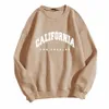 Lettre Imprimer Femmes Sweat-shirt Cott Soft Basic Loose Femme Pulls Sweats à capuche coréens 2024 Printemps Automne Nouveau Y2K Vêtements en polaire N0Up #