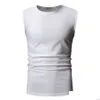 Men'S T-Shirts Men Vest Tank Tops Sleeveless Solid Cotton Round Collar Plus Size Summer Simple Type Casual Drop Delivery Apparel Cloth Dhhmd
