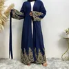 Etniska kläder ramadan kimono hijab mantel muslimska abaya klänning dubai långärmad applikation svart marockansk kaftan kalkon afrikanska klänningar för