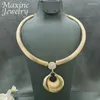 Ketting Oorbellen Set Gouden Ketting Hanger Armband Ring 18K Vergulde Sieraden Voor Vrouwen Afrika Bruids Bruiloft Geschenken