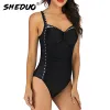 Abiti da bagno femminile Ruffer Vintage One Piece Swimsuit Cust Up Abitutto da bagno Cangole Tummy Control Monokini Retro Plus Size Beachwear