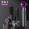 Hair Dryers Hair Dryer 5 in 1 Hot Air Comb Function Professional Electric Hair Brush Multifunction Salon Style Tool Fast Dry Blow Dryer 240329