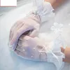 Accesorios de boda Guantes de encaje Mujeres LG Guantes blancos Elegantes apliques de encaje Fr Guantes para boda Dr Guantes De Boda k4dr #