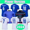 2024 Franska Mbappe Mens Player Soccer Jerseys Kolo Muani Saliba Fofana Giroud Dembele Pavard M.thuram Home Away Training Wear och långärmad fotbollströjor