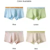 Cuecas homens modal algodão shorts boxer breve malha macia bolsa cintura média calcinha lingerie pele amigável casa mens