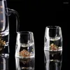 Verres à vin 1 pièces Iceberg S verre cristal feuille d'or pour Vodka maison Lass tasse Bar tasses d'alcool de luxe