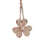 Brand de créateur Glod High Edition Van Lucky Clover Collier Womens Tépoustaged 18K Rose Gol Full Diamond Petal Flower Pendentif With Logo TXZB