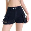 Shorts pour femmes taille haute sexy femmes jambes larges été mode filles poches décontractées respirant grande taille pantalons courts pour